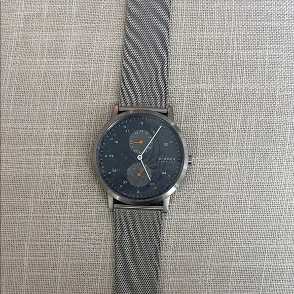 Skagen Silver Mesh Watch with Blue Dial - Picture 1 of 4